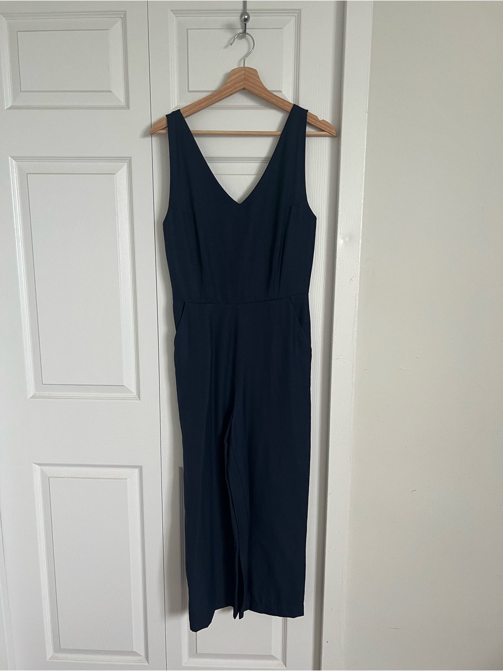 Classic Navy V-Neck Jumpsuit
